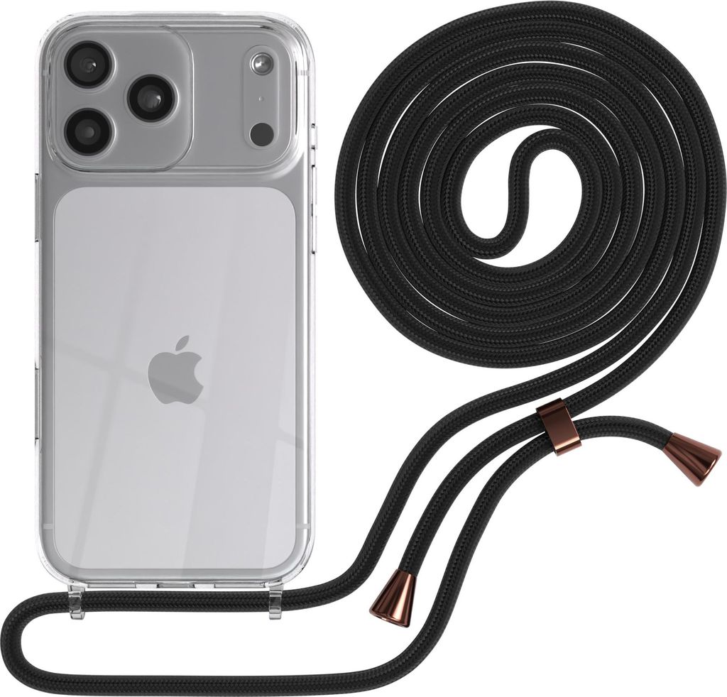 EAZY CASE Handykette mit Hülle für Apple iPhone 17 Pro Max Backcover Handykette, zum Umhängen in Schwarz