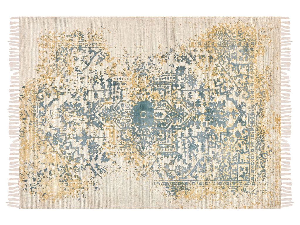 BELIANI Teppich Beige Viskose 160 x 230 cm Rechteckig Orientalisches Muster Boho Wohnzimmer Schlafzimmer Flur Wohnküche Esszimmer Orientteppich