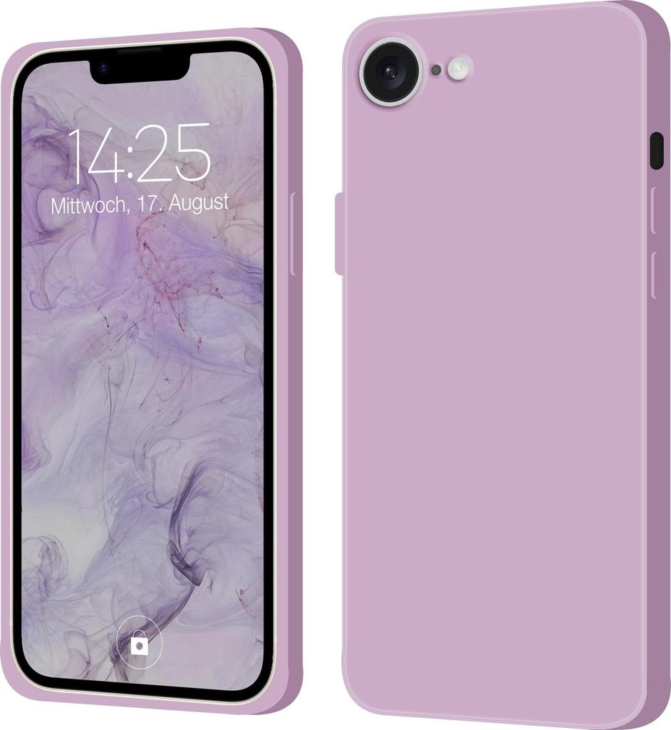Hülle für Apple iPhone 16e Case Cover Bumper Silikon Softgrip Schutzhülle Farbe: Lila