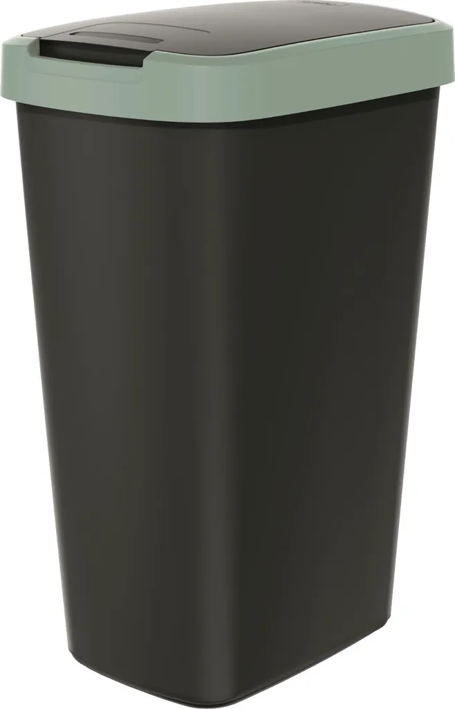 Poubelle 45L KEDEN avec couvercle hermétique et bordure vert clair