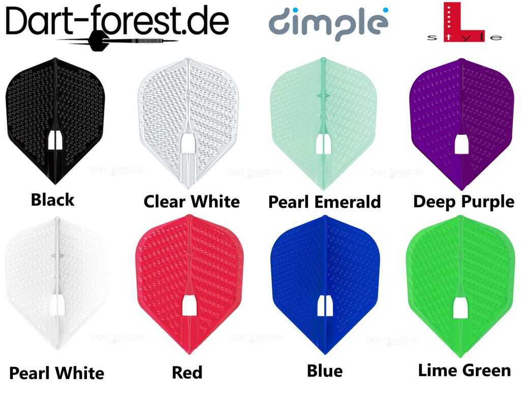 L-Style - L3 DIMPLE Shape Flights in verschiedenen Farben Dartflights Flight Pro Farbe Pearl Pink