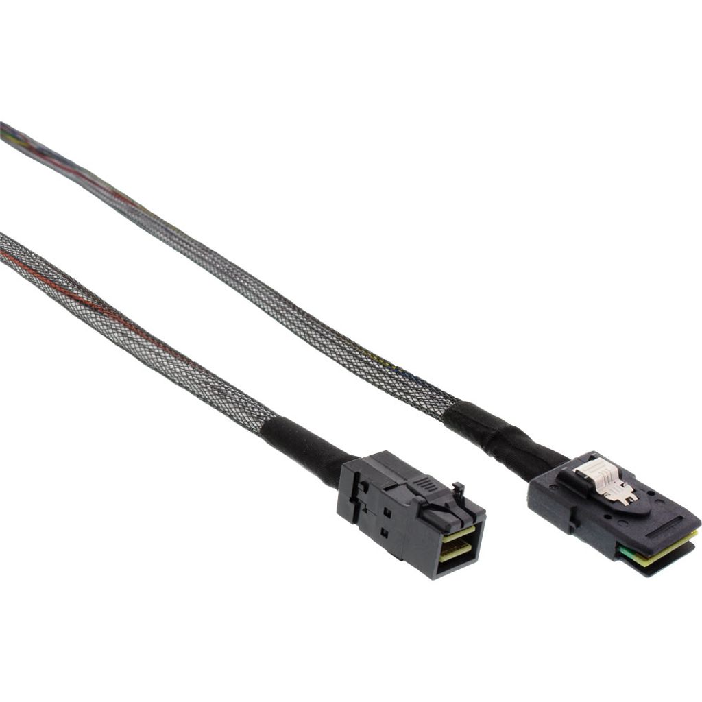 InLine Mini-SAS HD Kabel, SFF-8643 zu SFF-8087, mit Sideband, 0,5m, schwarz