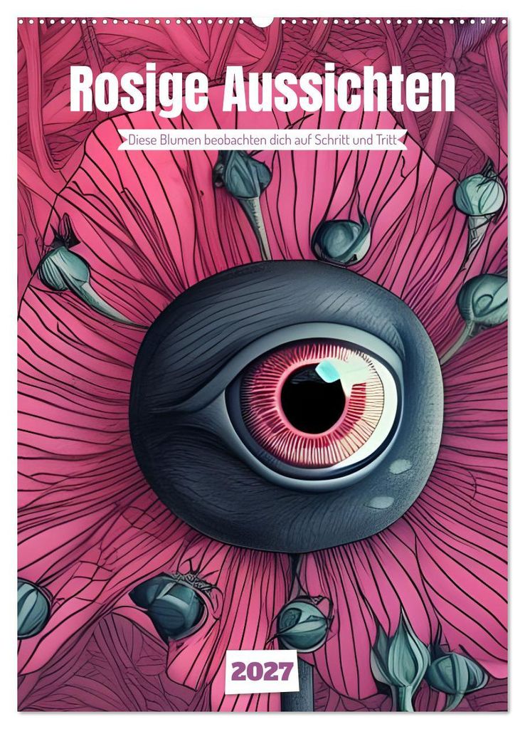 Rosige Aussichten - Diese Blumen beobachten dich auf Schritt und Tritt (Wandkalender 2027 DIN A2 hoch), CALVENDO Monatskalender