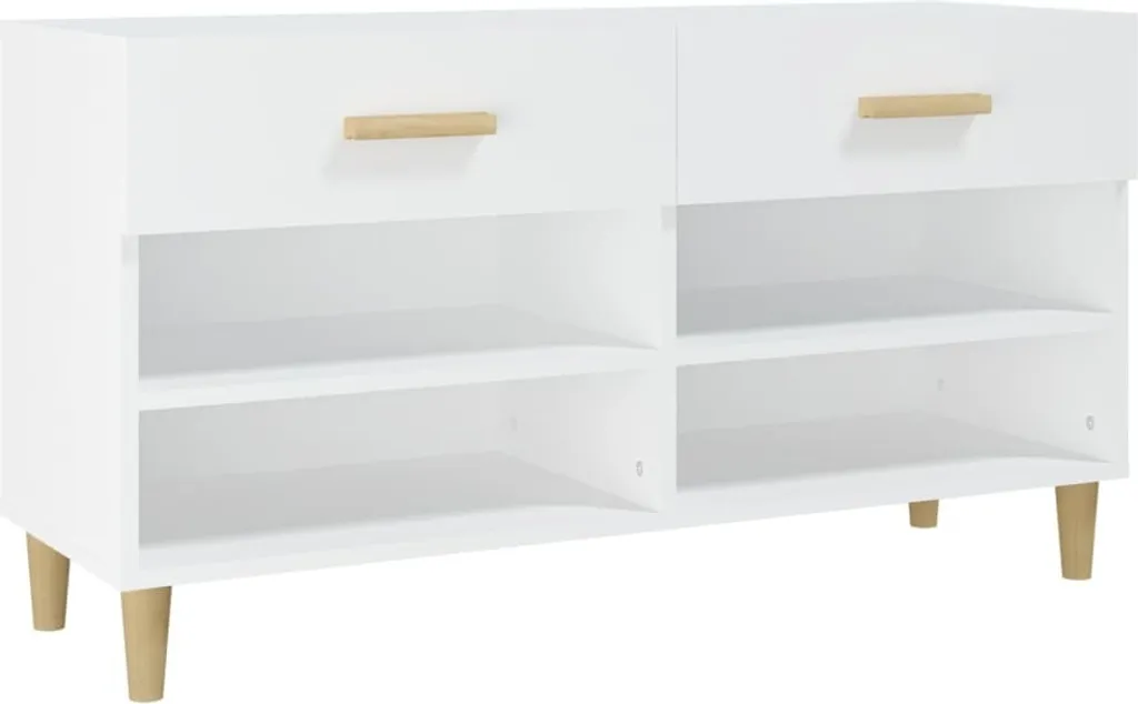 Scarpiera Moderna Bianca vidaXL 102cm - Mobile Multiuso Salvaspazio