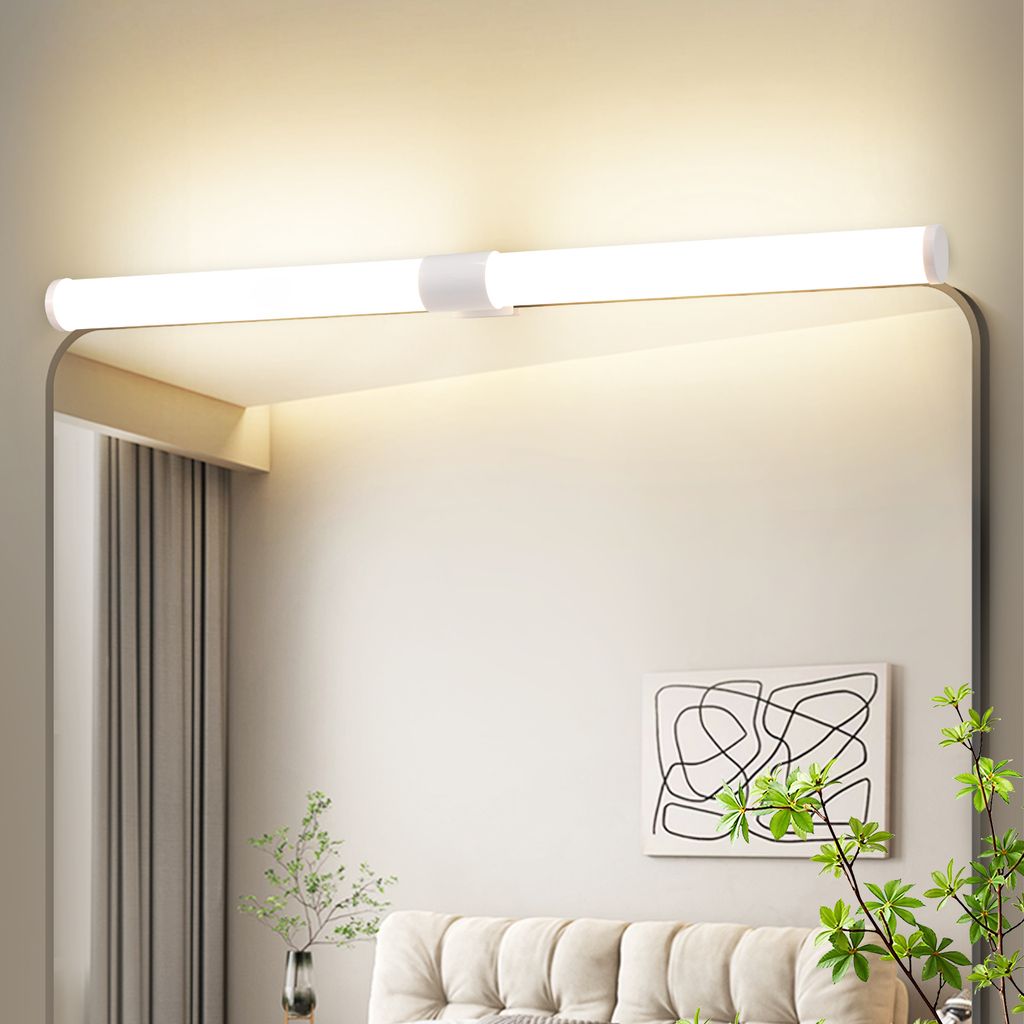 ZMH Spiegelleuchte LED Lampe 60CM Klemmbar IP44 8W Wand Weiß Wandleuchte 4000K Neutralweiß Modern
