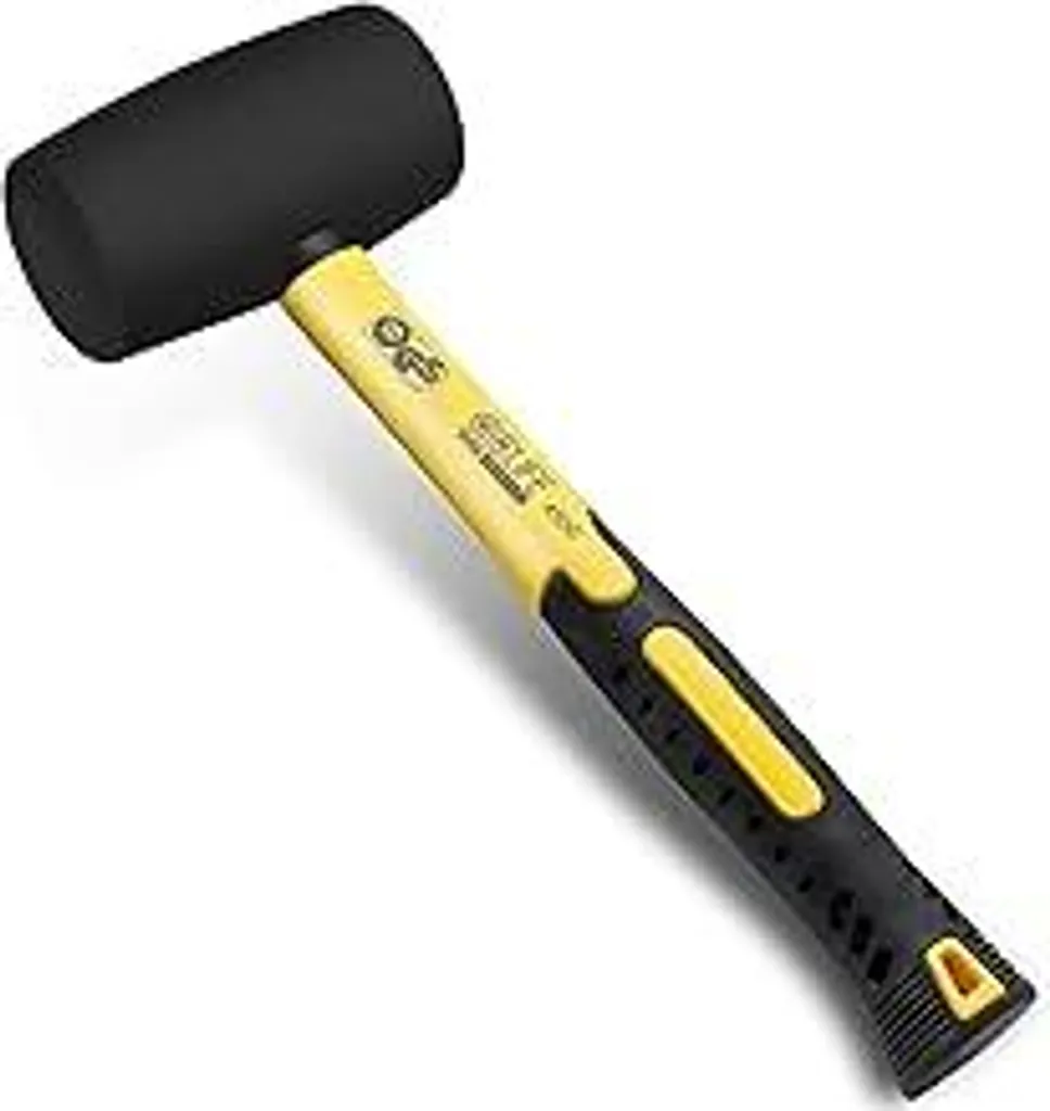 CCLIFE Martello di gomma nero 450 g da e GS Martello di gomma con due lati, D=55 mm Martello leggero per posatori di pavimenti e piastrelle