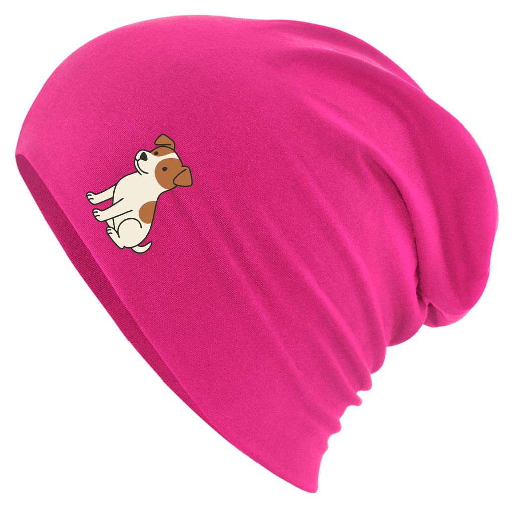 Huuraa Beanie Jack Russell Terrier Comic Jacky Fuchsia One Size Baumwolle und Elasthan Mütze Geschenkidee