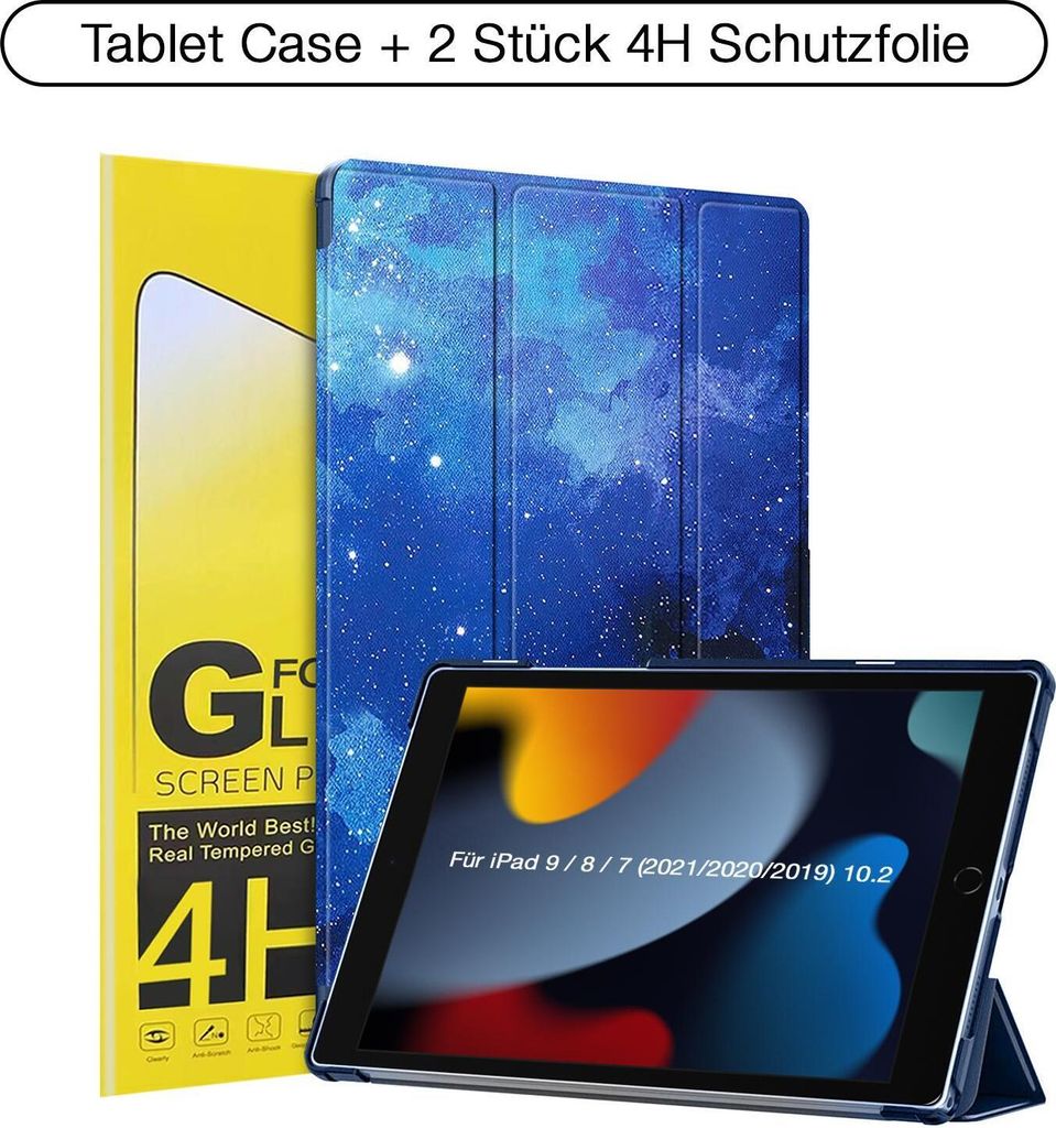 Schutzhülle + 2x 4H Displayfolie für iPad 7/8/9 Generation Produktbild 