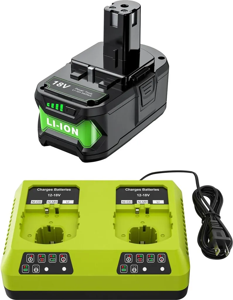 Batteria 8.0Ah per Ryobi 18V + Caricatore 6A | Kit Giardinaggio Senza Fili