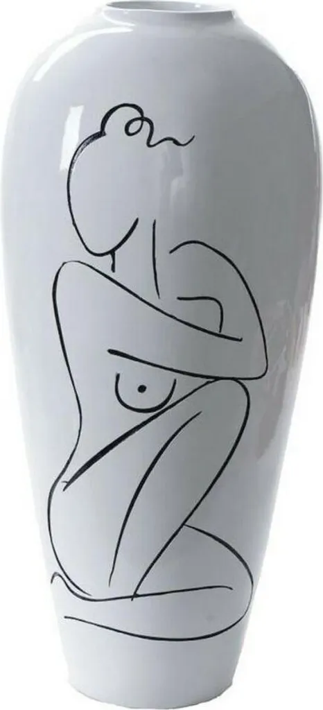 Vase moderne incassable blanc résine DKD Home Decor design abstrait