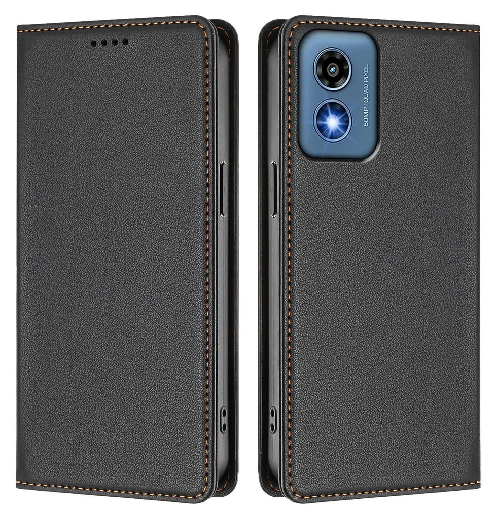 Custodia Moto G 5G 2024 Portafoglio con Supporto | Anti-Caduta Nero