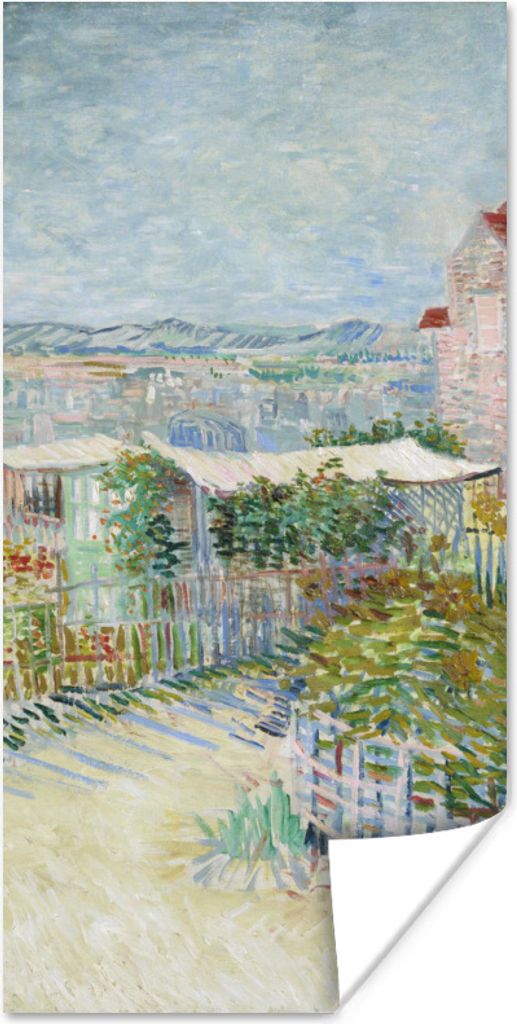 MuchoWow Poster Montmartre: hinter der Mühle von Galette - Vincent van Gogh 40x80 cm - Dekoration