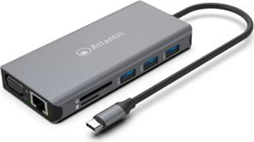 Réplicateur de ports USB-C Atlantis Land Gris pour Ordinateur Portable