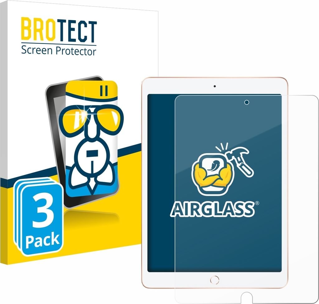 3x BROTECT Schutzglas für Apple iPad 10.2" WiFi 2020 (8. Gen.) Schutzfolie Panzer Folie Glas Display Schutz klar