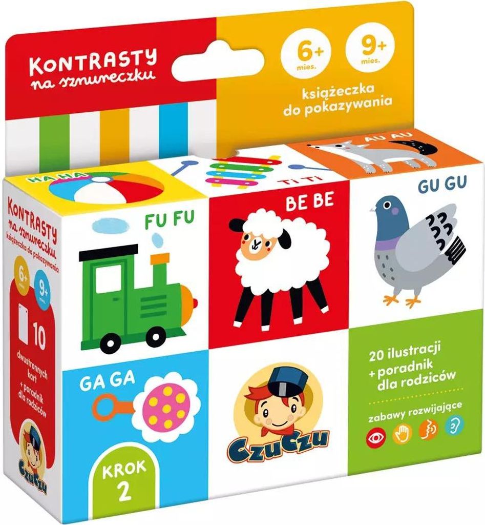 Kontrasty na sznureczku Książeczka dla dzieci 6-9 mies.CzuCzu