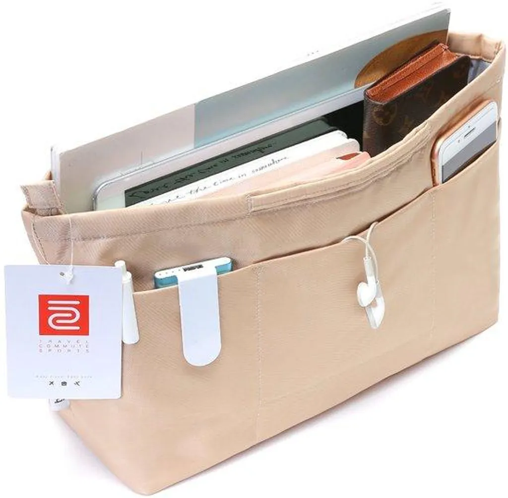Organiseur nylon beige : finissez-en avec le désordre dans vos poches