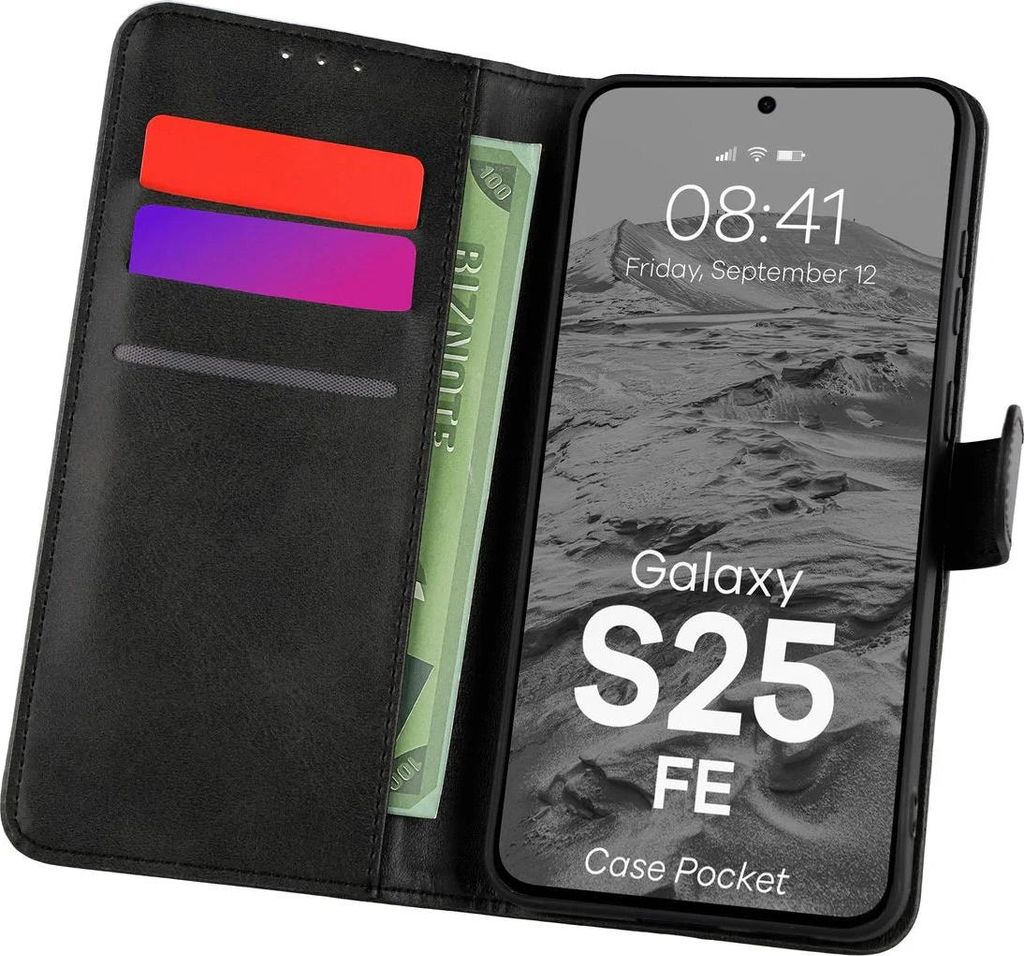 Handyhülle mit Klappe für Galaxy S25 FE, Bizon Case Pocket, Produktbild 