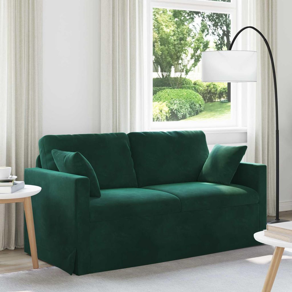 "Schlussverkauf" Wohnzimmer Couch/Sofa - mit Ergonomisches Design - Dunkelgrün Gesamtabmessungen: 158x78x80 cm (BxTxH) C14215