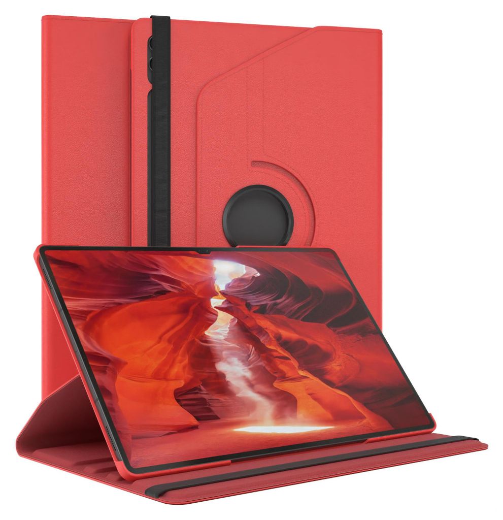 EAZY CASE - Tablet Hülle für Samsung Galaxy Tab S9 Ultra Schutzhülle, Tablet Case 360° drehbar in Rot