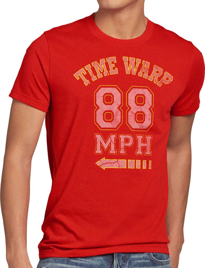 style3 Time Warp 88mph Herren T-Shirt Zukunft Marty Gamer College