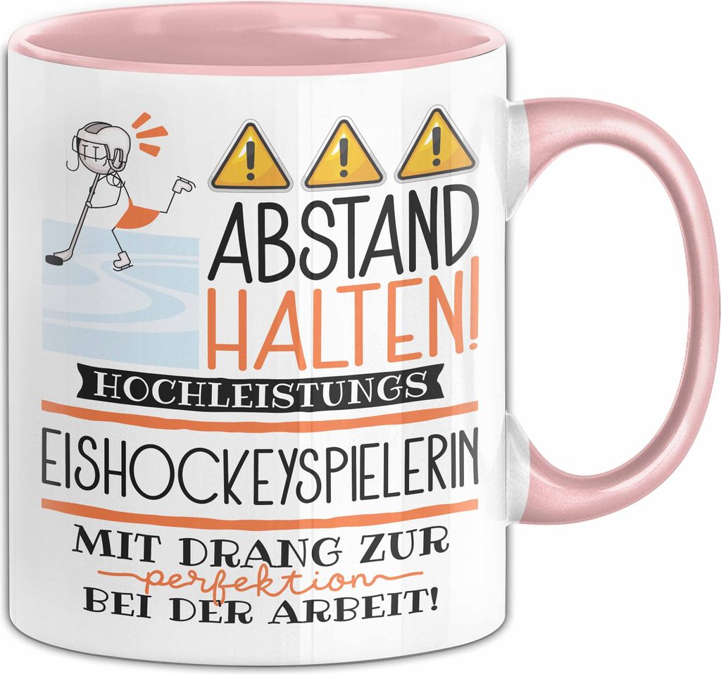 Eishockeyspielerin Tasse Geschenk Lustig Abstand Halten Produktbild 