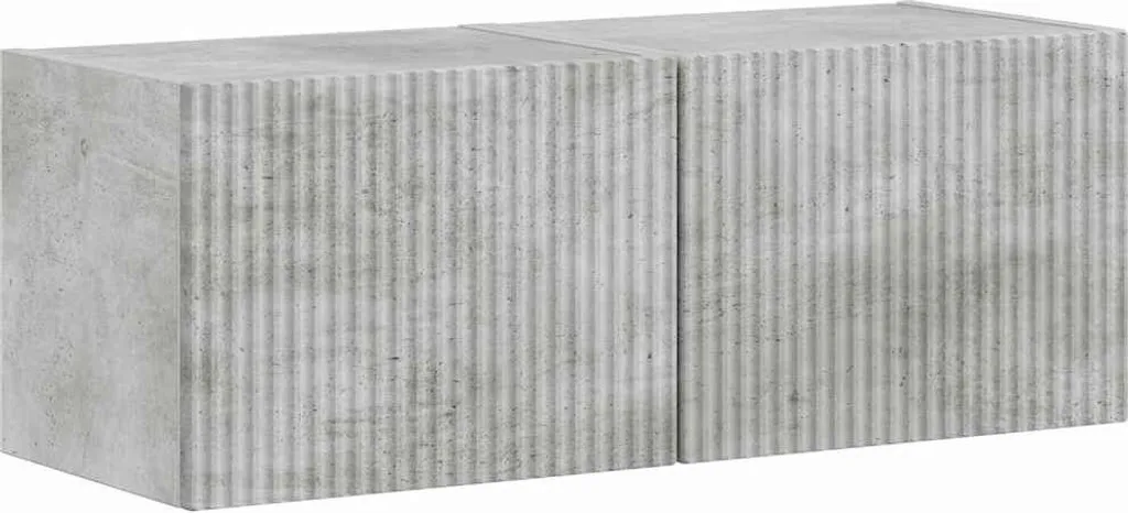 Parete TV 2 pezzi in cemento 60 x 31 x 29,5 cm materiale a base di legno