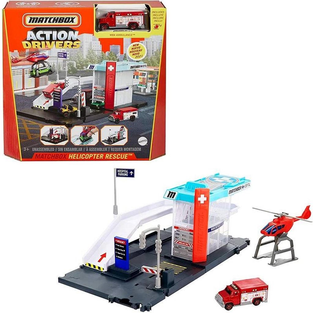 Zestaw Matchbox Real Adventures Helikopter ratunkowy GVY83 Zdjęcie produktu 
