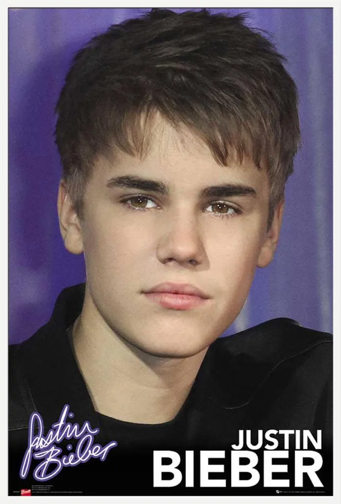 Poster Justin Bieber avec Cadre Blanc Shinsuke et Vitre Acrylique