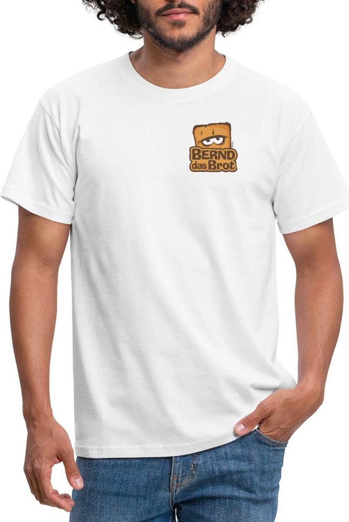 Spreadshirt Bernd Das Brot Brustdesign Logo Männer T-Shirt, XL, Weiß