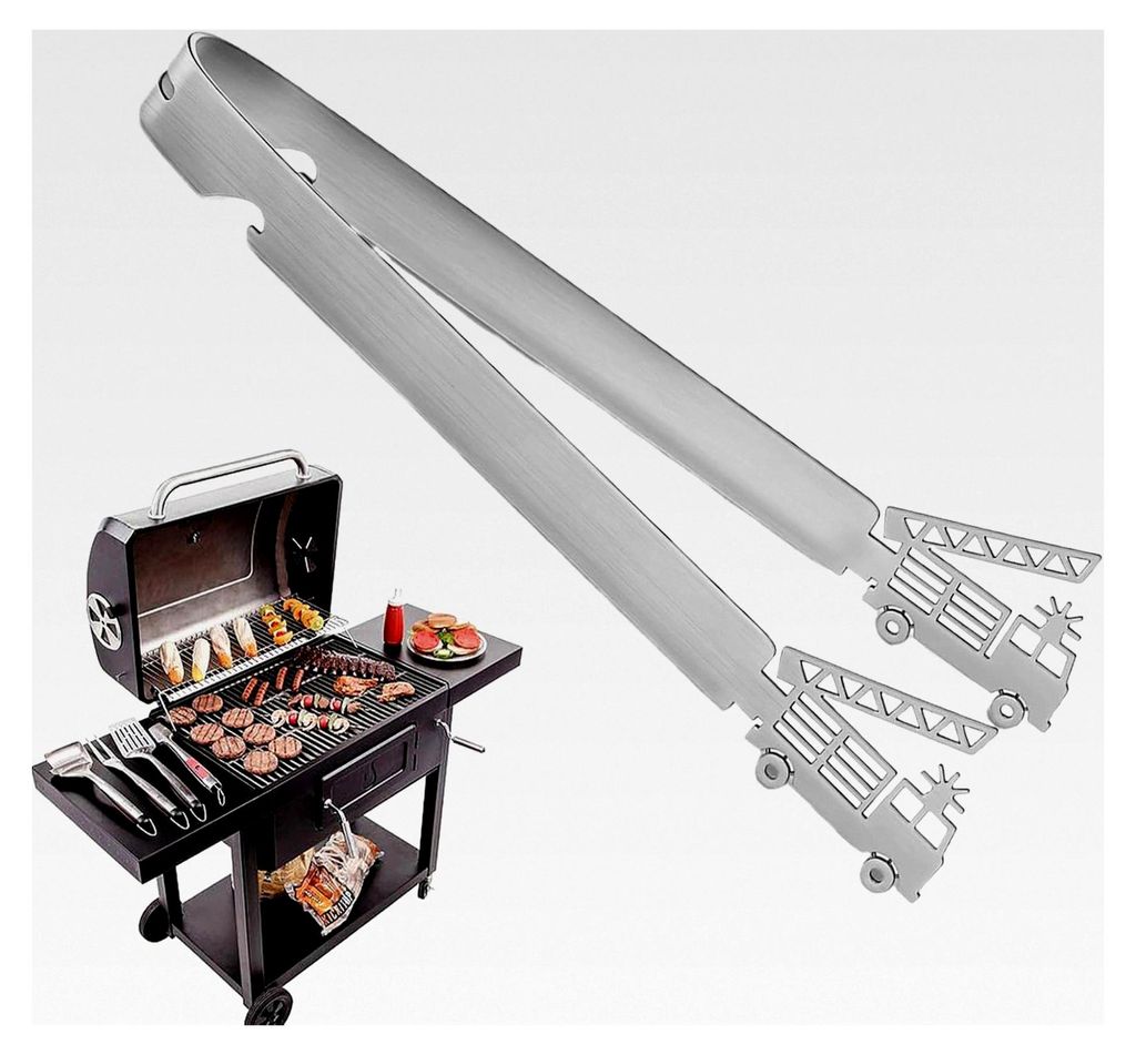 Grillzange, 29 cm Edelstahl im Feuerwehrfahrzeug-Design, Barbecue-Zubehör