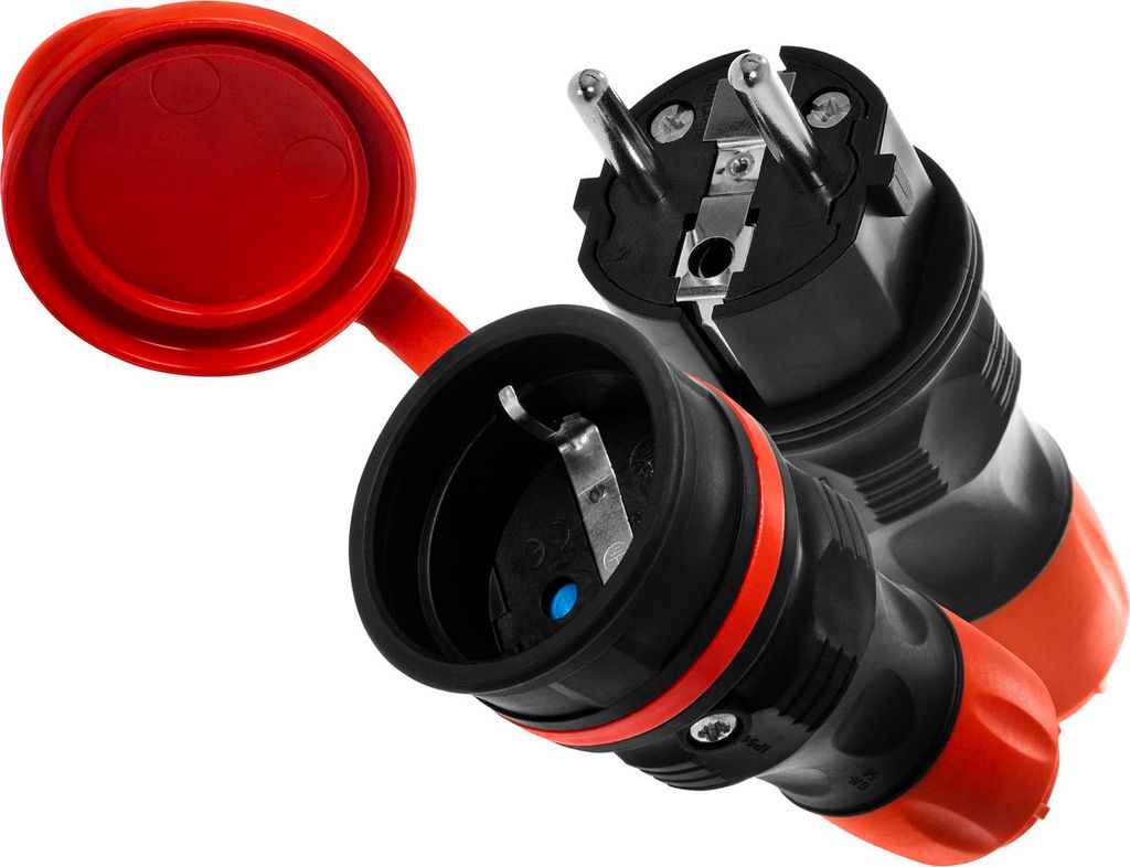 Anschlussset mit Stecker WT-54 und Kupplung GN-44 250V Schuko schwarz-rot