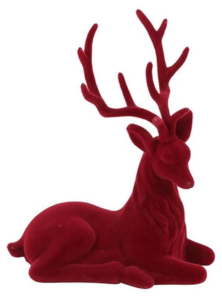 Cervo countryfield decorazione giocattolo rosso floccato Immagine del prodotto 