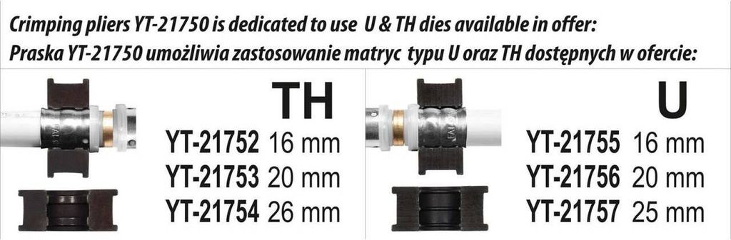 YATO Profesionálny kľúč na rúry PEX-AL-PEX TH16-26 YT-21750 Obrázok produktu 8