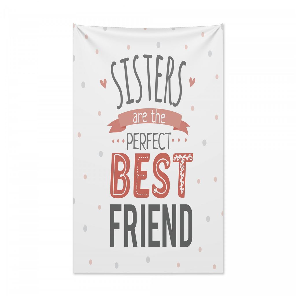 Abakuhaus Zitat Wandteppich und Tagesdecke, Bester Freund Schwestern Zitat aus Weiches Mikrofaser Stoff Kein Verblassen Klare Farben Waschbar, 140 ...