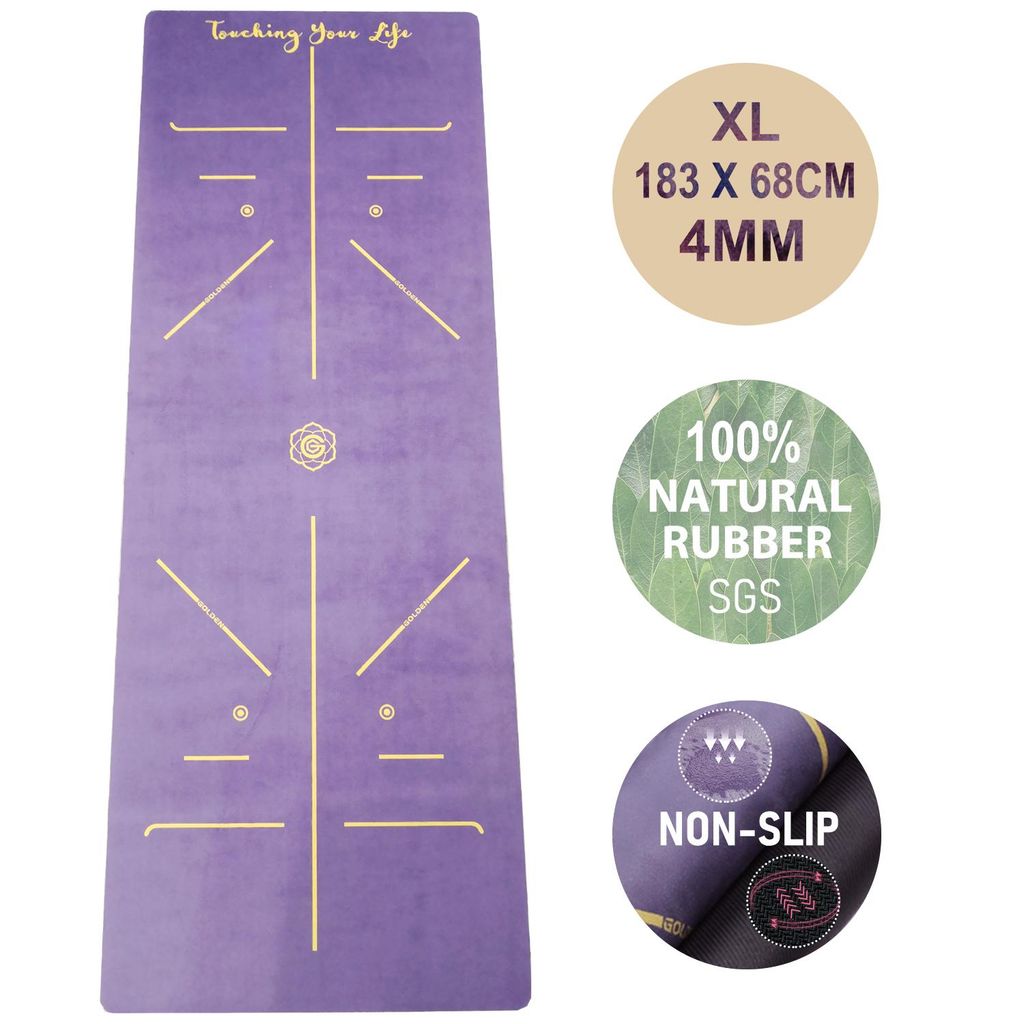 GOLDEN Combo Yogamatte 4mm Zu Hause Waschbar Faltbare 2 in 1 Handtuch,rutschfest Naturkautschuk