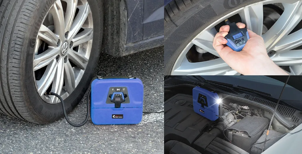 Mini compresseur d'air 12V digital pour camping, vélo et automobile