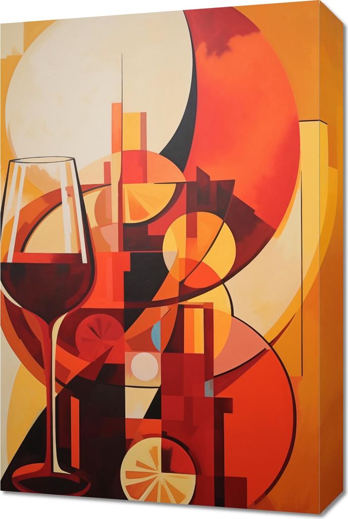 Bild 40x60cm Abendliche Überlegungen bei Wein