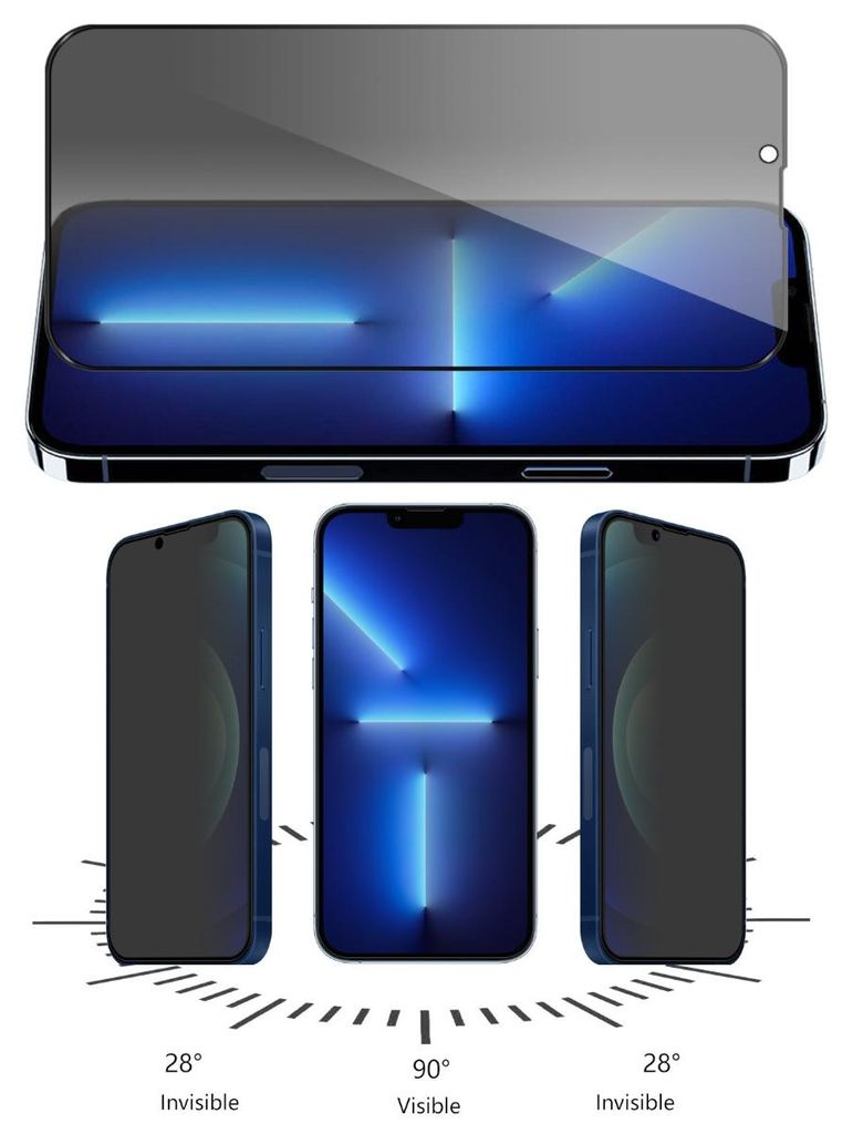 Für Apple iPhone 14 / 13 / 13 Pro 3D Display LCD H9 Privacy Produktbild 