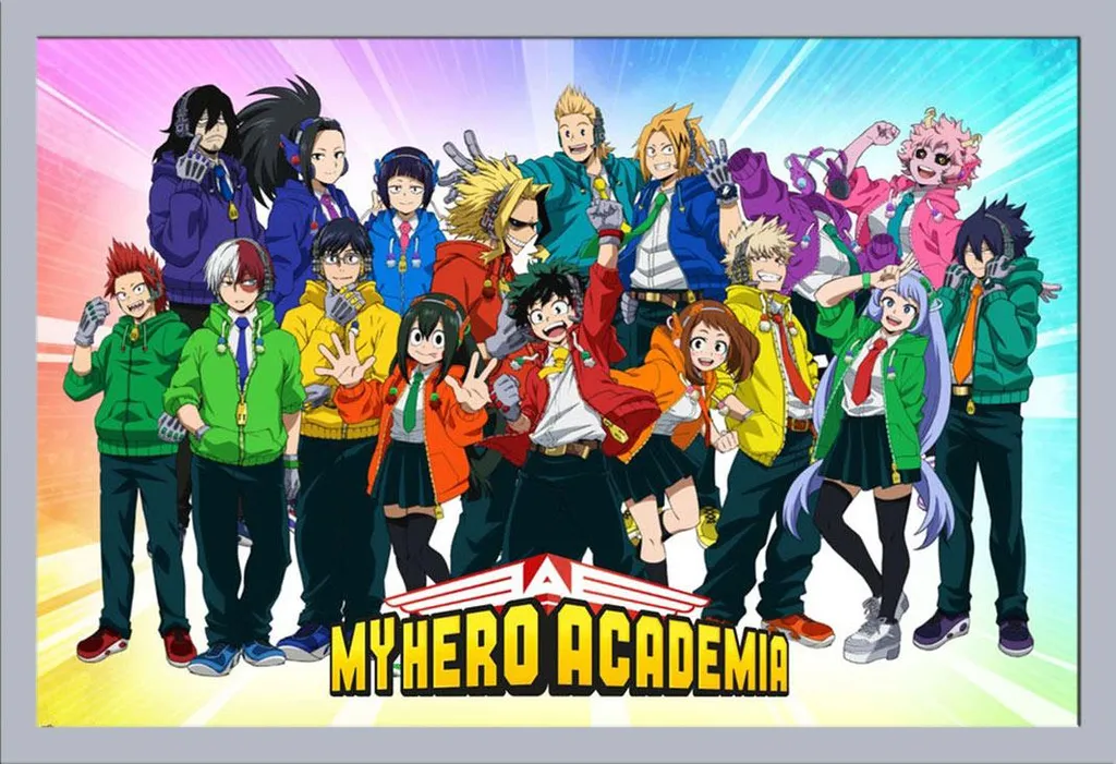 Grand Poster Encadré My Hero Academia Hero Festival 91,5x61 cm Argent