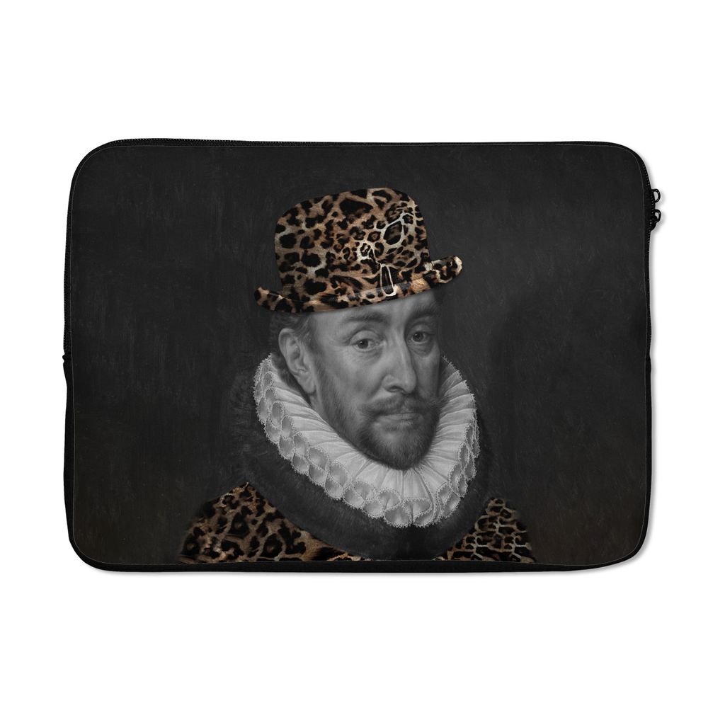 MuchoWow Laptop Hülle 13 Zoll Wilhelm von Oranien - Pantherdruck - Kunst Laptoptasche - Laptophülle - Sleeve - Rundumschutz