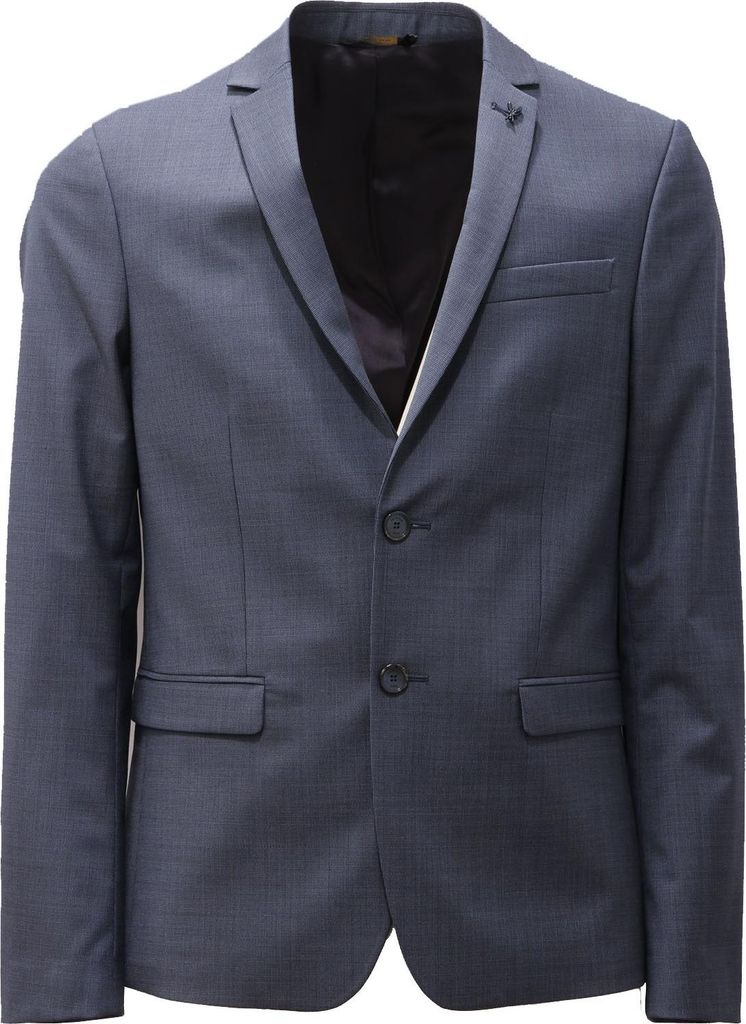 9286AF giacca uomo PATRIZIA PEPE blue textured wool blend jacket man