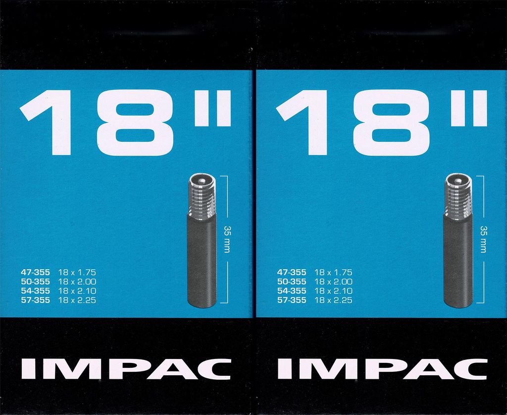2x Impac 18 Zoll AV Schlauch Auto Schrader Ventil 47 - 57 Produktbild 