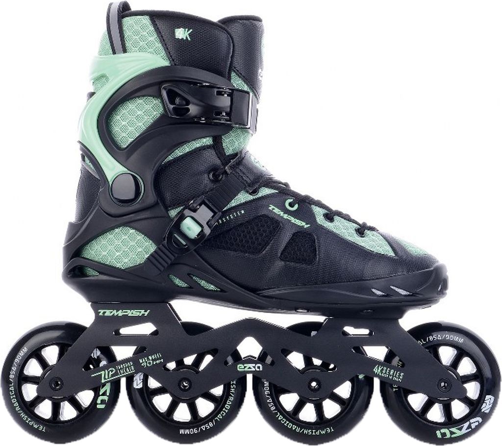 A single inline skate is shown against a white background.