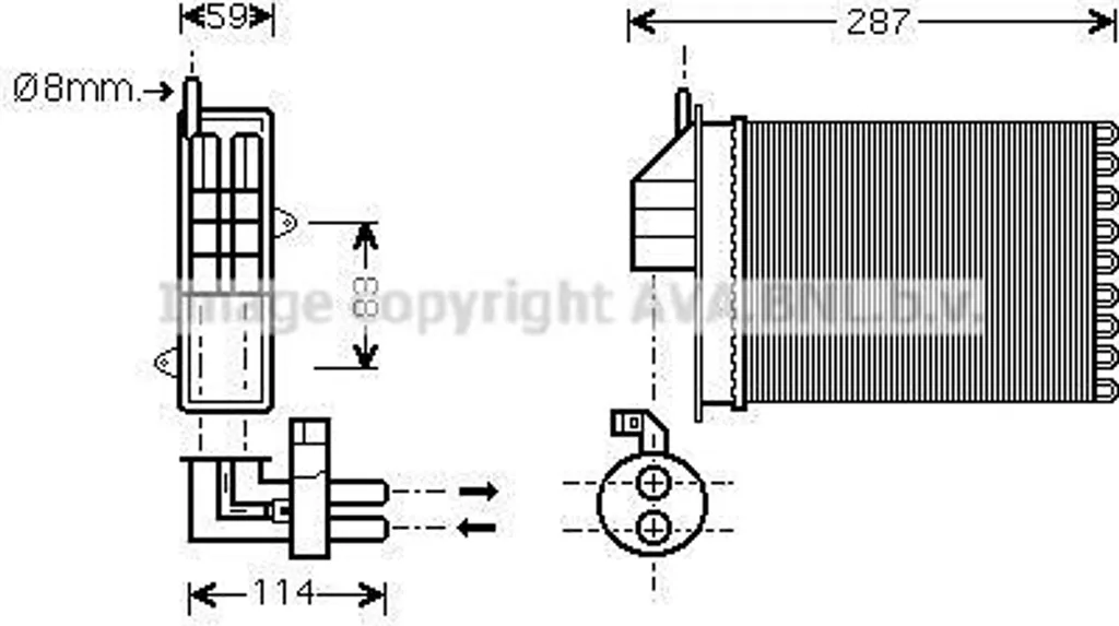 Radiateur de Chauffage Habitacle PRASCO pour Fiat Seicento OE 46722587