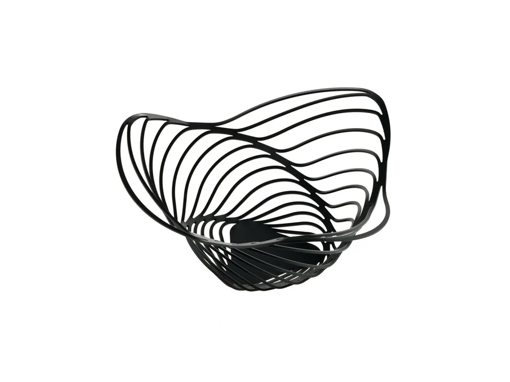 Petit Panier à Agrumes Alessi Trinity Noir de 12 cm en Acier Inoxydable