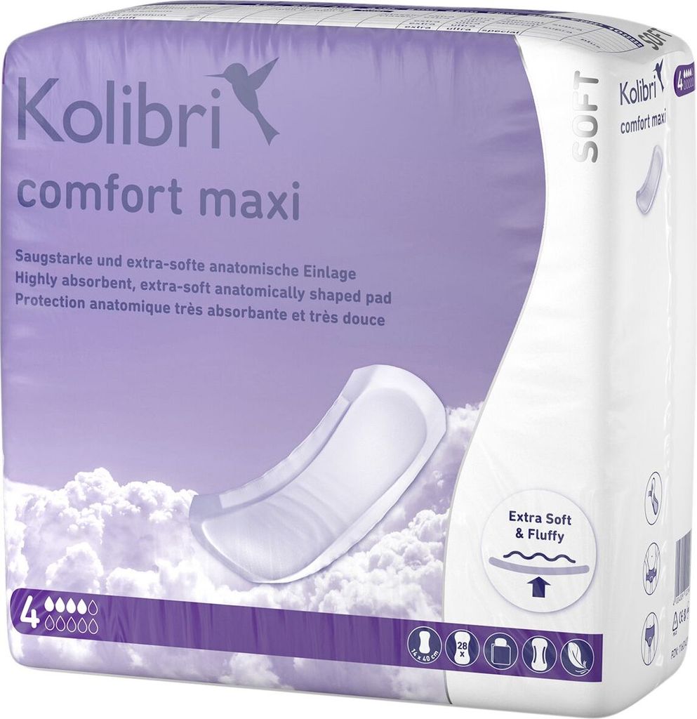 Kolibri comfort Einlagen anatomisch maxi 28 St Produktbild 