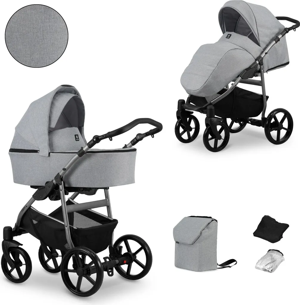 Kunert MATA 2in1 Poussette Combinée Grise - Confort et Sécurité Bébé