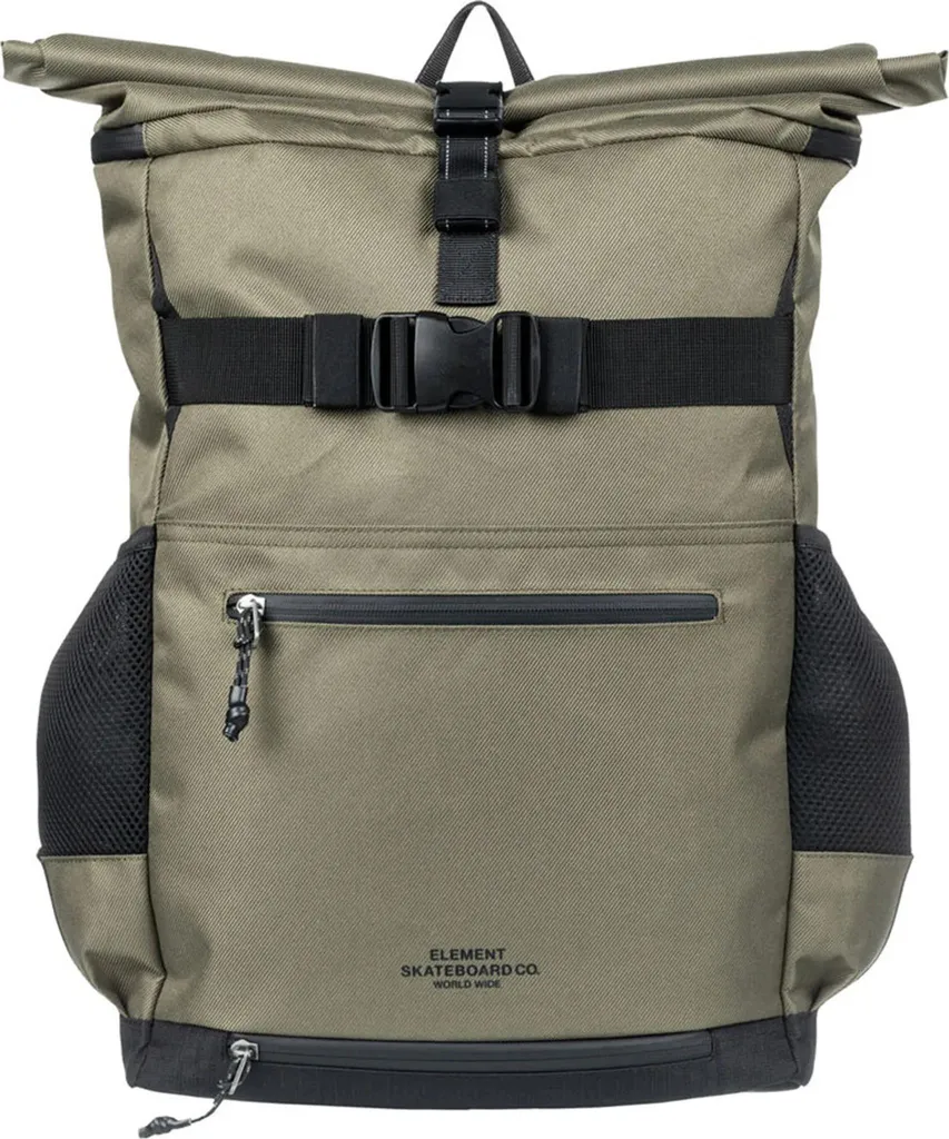 Sac à dos porte-skate Element Ground Roll Top vert pour le quotidien