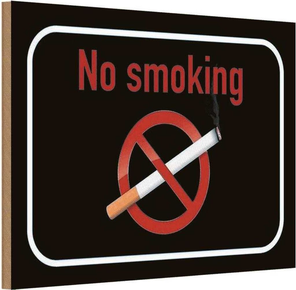 vianmo Holzschild 12x18 cm No smoking Rauchverbot Warnschild Hinweisschild