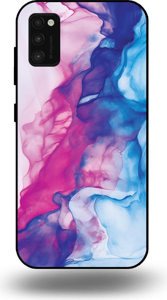 Smartphonica Telefon Fall geeignet für Samsung Galaxy A41 mit rosa blau Marmor Print - TPU Backcover Fall Rose blau Marmor Design